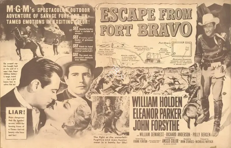 John Sturges (Director), Escape from Fort Bravo, 1953, Handbill