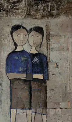 Ramkumar (Artist), Sisters, 1967, Painting