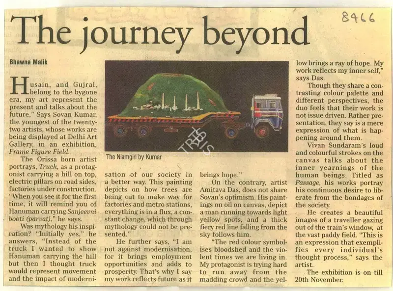 Bhawna Malik (Reporter), The Journey Beyond, 2008, Newspaper Clipping