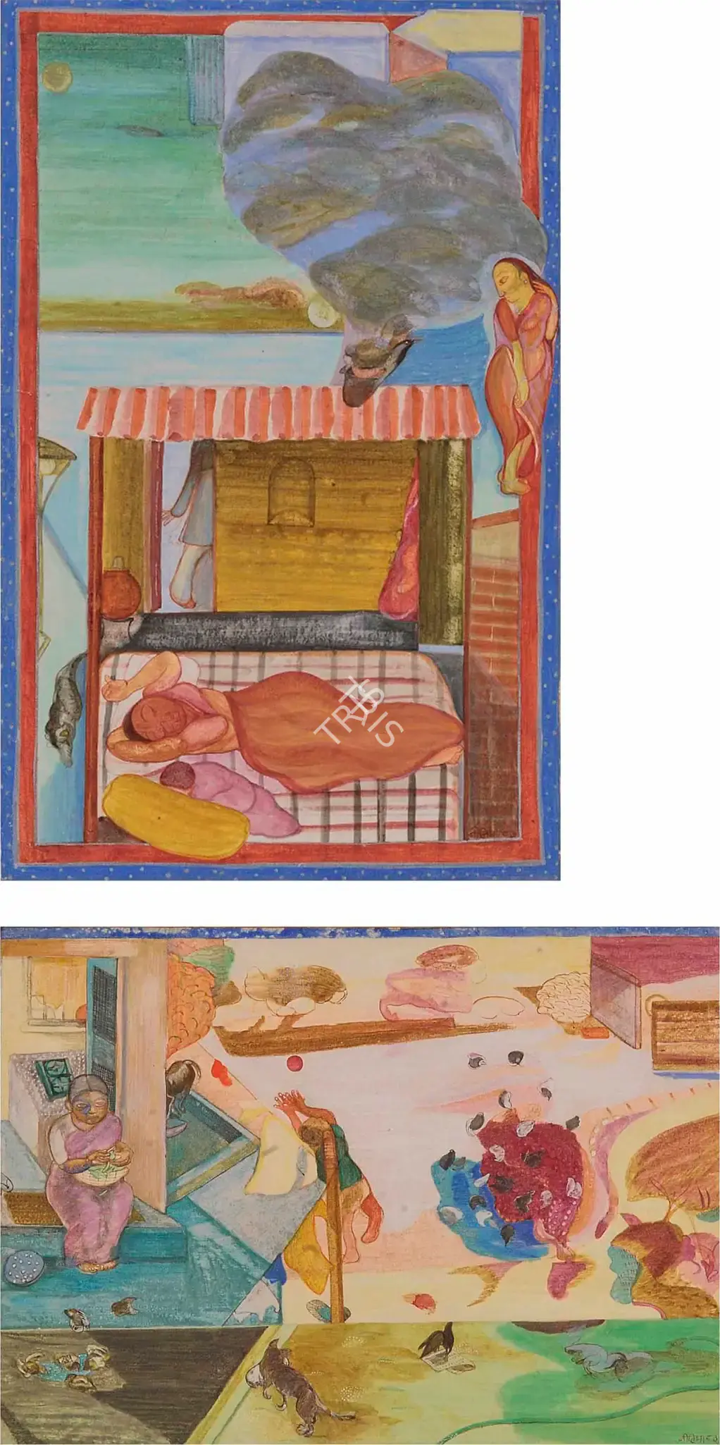 Nilima Sheikh (Artist), Untitled (Unfaithful Husband), 1983, Painting