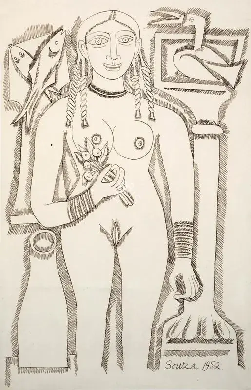 F.N. Souza (Artist), Untitled, 1952, Drawing