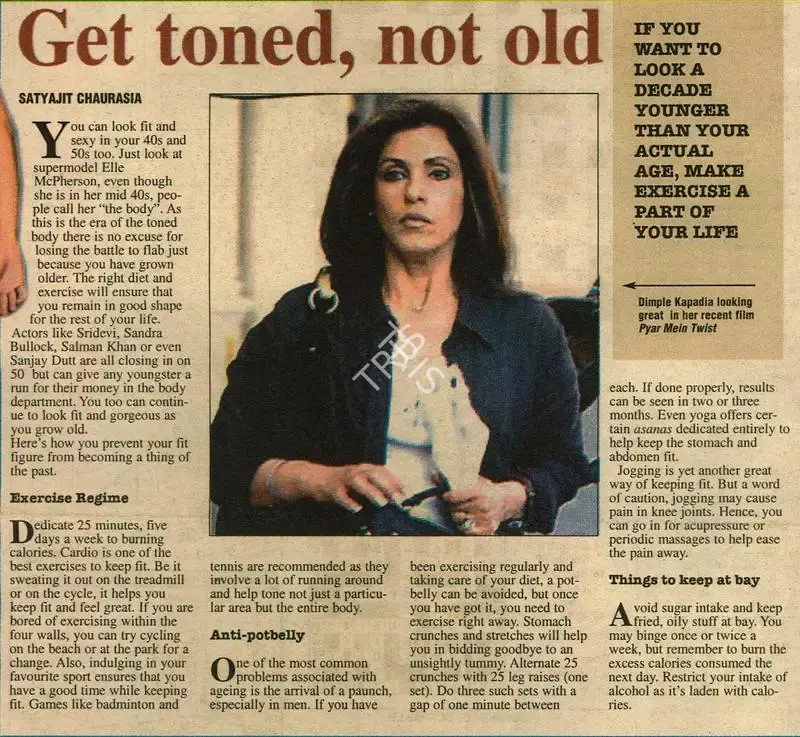 Satyajit Chaurasia (Writer), Get Toned, Not Old, 2005, Newspaper Clipping