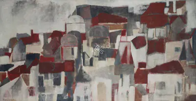 Padamsee, Akbar (Artist). Rooftops, 1959 | Painting, Ch.NeY/12.09.18, 2018 · Christie's