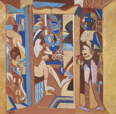 Subramanyan, K.G. (Artist). The Wardrobe Mirror, 2002 | Painting, AG.Mum/20.12.19, 2019 · Asta Guru