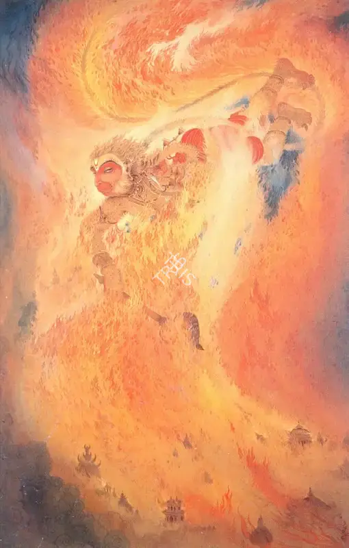 Badri Nath Arya (Artist), Lanka Dahan, Painting