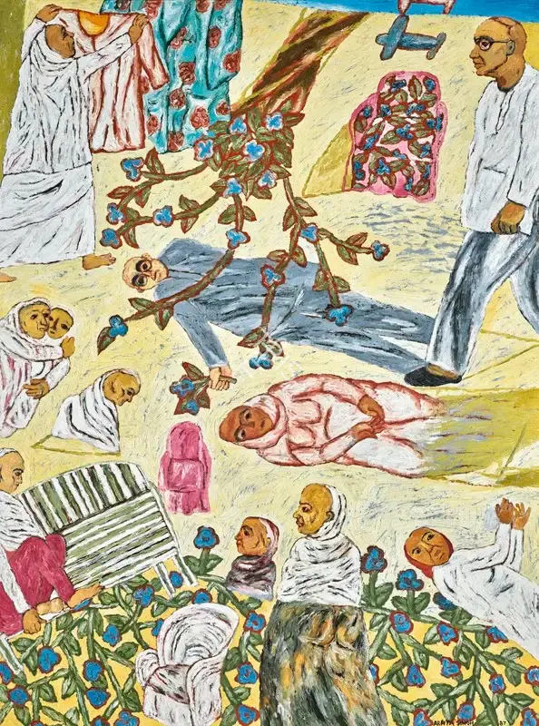 Arpita Singh (Artist), Entering the Courtyard, 1987, Painting