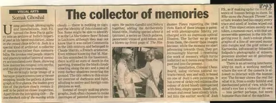 Somak Ghoshal (Reporter), The Collector of Memories, 2008, Newspaper Clipping