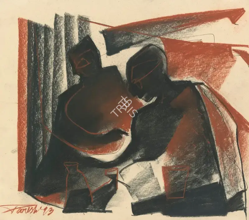 Paresh Maity (Artist), Untitled (Two Figures), 1993, Painting