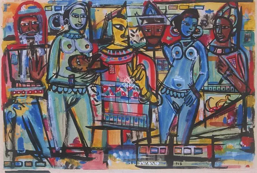F.N. Souza (Artist), Head Of John The Baptist, Goa, 1948, Painting