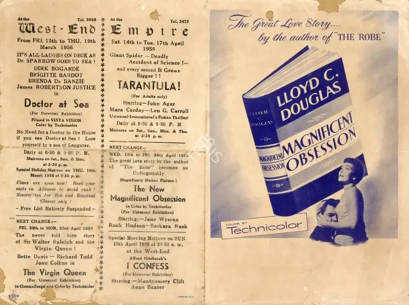 Douglas Sirk (Director), Magnificent Obsession, 1954, Handbill