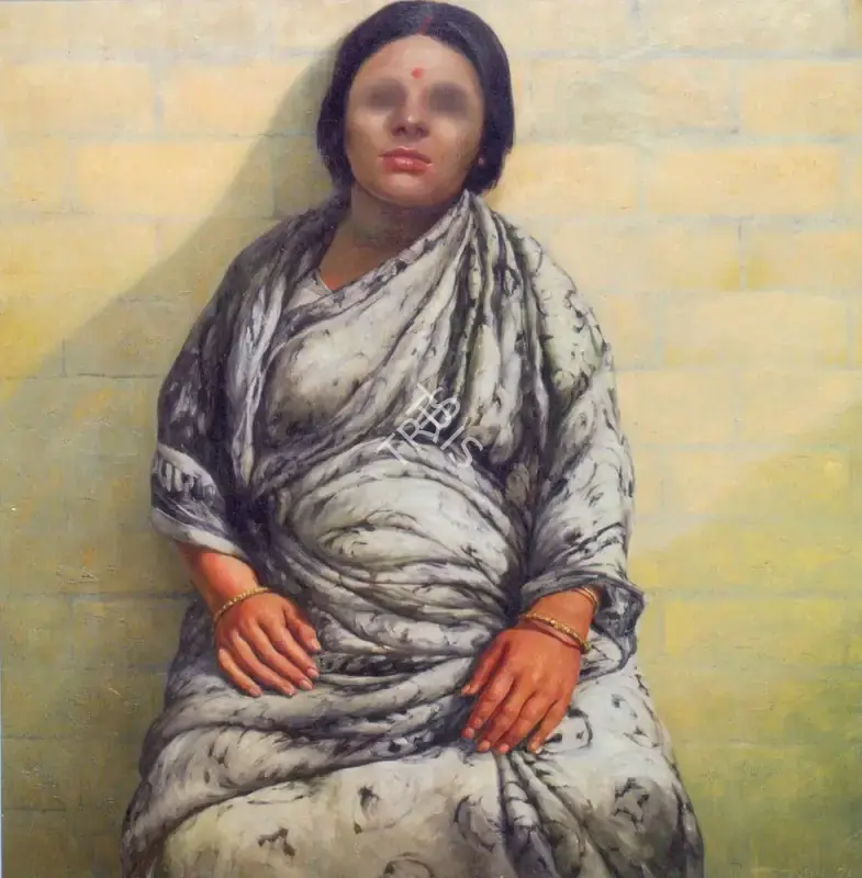 Bikash Bhattacharjee (Artist), "Portrait of ____!", 1979, Painting
