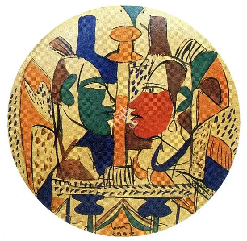 Subramanyan, K.G. (Artist). Sara  II. Watercolour on terracotta platters, 2002 | K.G. Subramanyan, 2003 | Painting | FineArts | 00566291