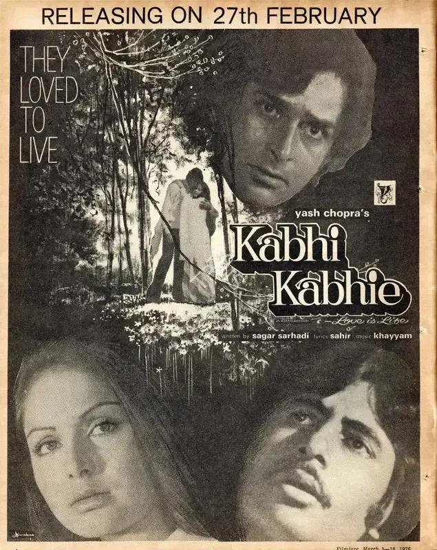 Yash Chopra (Producer), Kabhi Kabhie, 1976, Advertisement