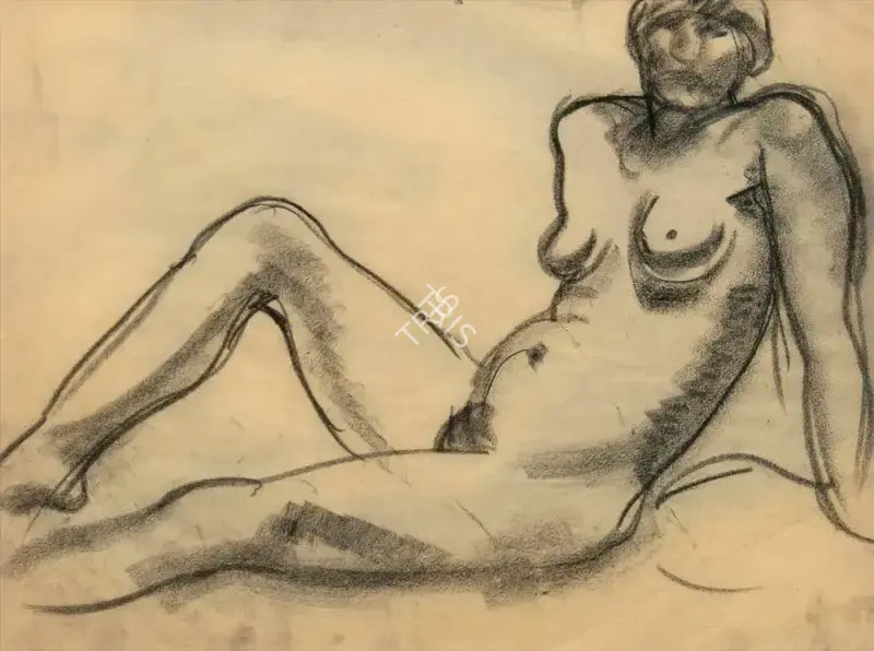Amrita Sher-Gil (Artist), Female Nude, 1930, Painting