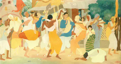 Rajat Maity (Artist), The Village Festival, 1936, Painting