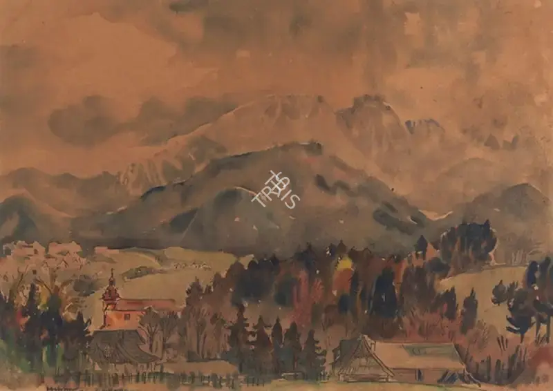 K.K. Hebbar (Artist), Zakopane, 1953, Painting
