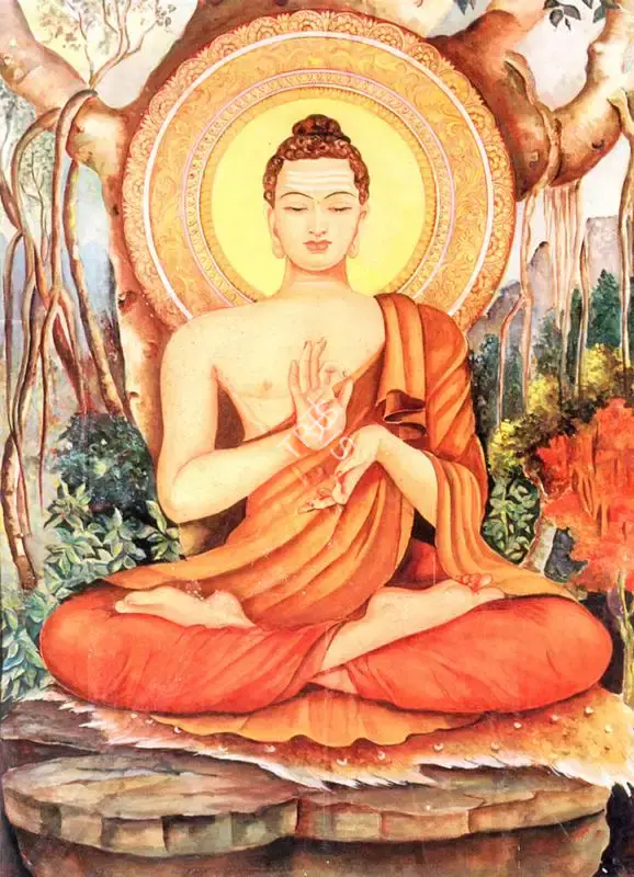 Dhirendranath Narayan (Artist), Buddha, 1940, Painting