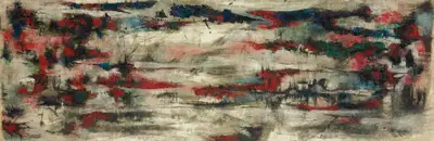 Krishen Khanna (Artist), Untitled (A Village Submerged), 1965, Painting