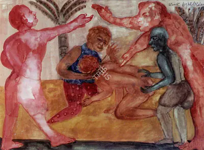 Nalini Malani (Artist), Street Fight , 1987, Painting