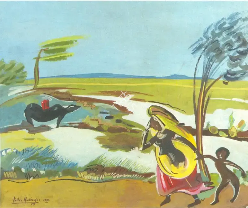 Sailoz Mookherjea (Artist), Untitled, 1950, Painting