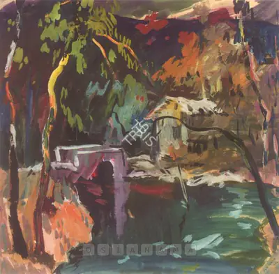 S.H. Raza (Artist), Untitled, 1948, Painting