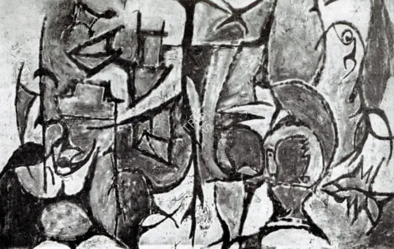 R.B. Bhaskaran (Artist), Village, Painting