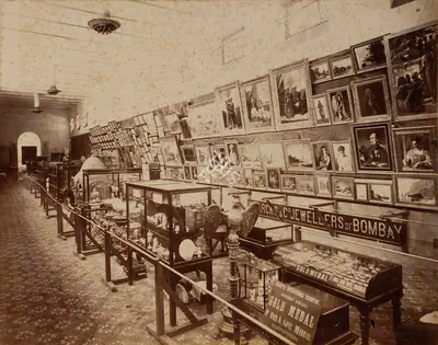 Shew Shankar Narayan (Photographer), Interior of the Jewellery Court and Picture Gallery - 2nd View, 1883, Antiquarian Photograph
