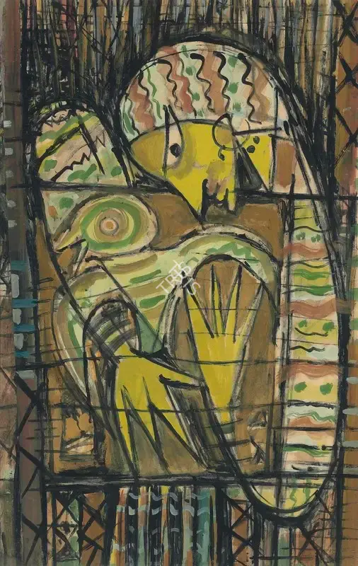 Sen, Sunil Madhav (Artist). Girl and Bird, n.d. | Painting, Ch.NeY/15.03.16, 2016 · Christie's