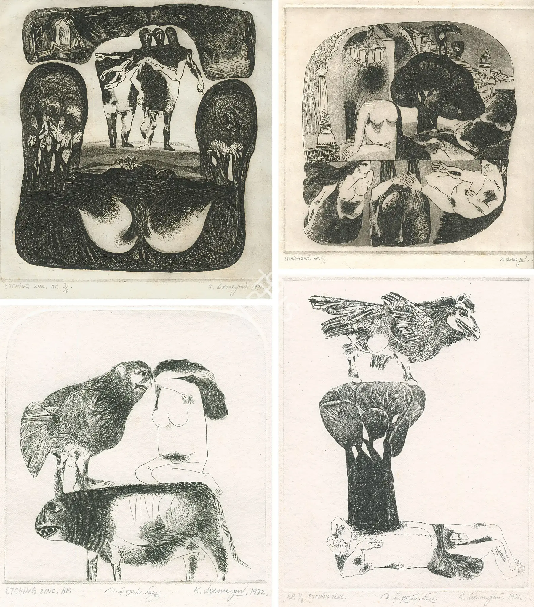 K. Laxma Goud (Artist), Various, 1971, Graphic Art