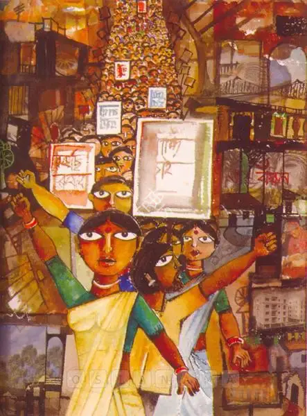Ashish Gupta (Artist), Procession, Painting