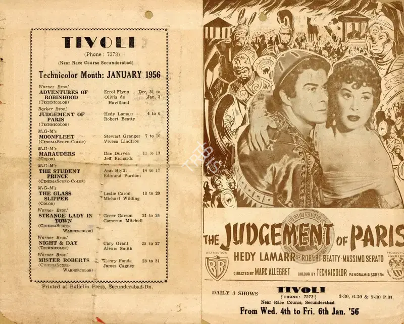 Edgar G. Ulmer (Director), The Judgement of Paris, 1954, Handbill