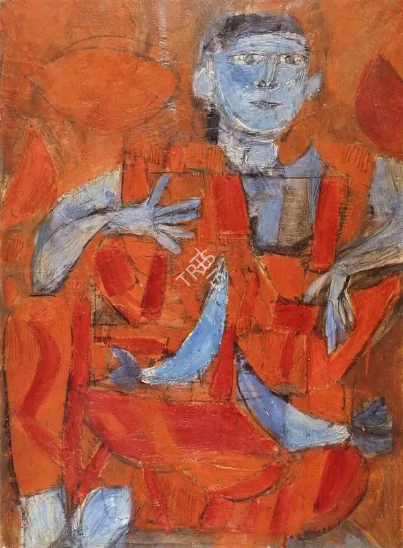 Subramanyan, K.G. (Artist). Seated Woman. Oil on Canvas, 1958 | K.G. Subramanyan, 2003 | Painting | FineArts | 00566311