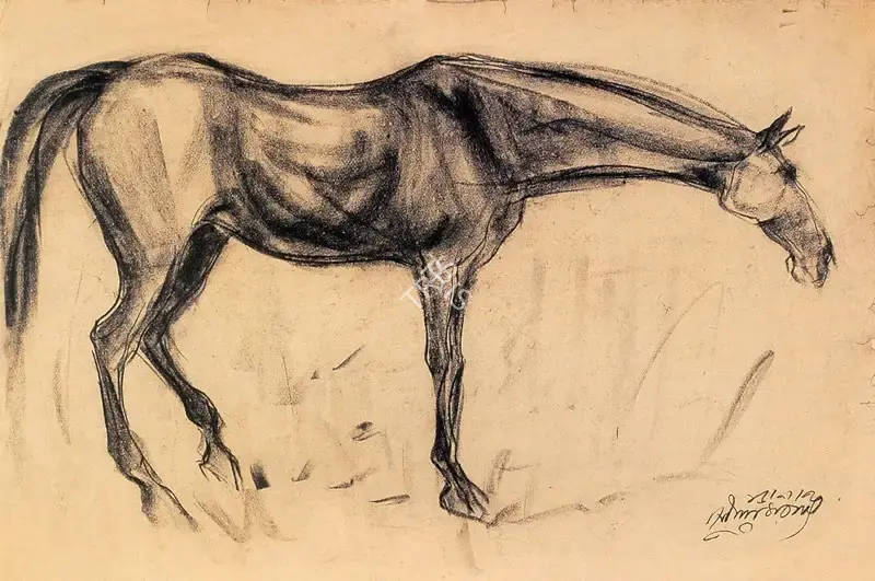 Sunil Das (Artist), Horse, 1958, Painting