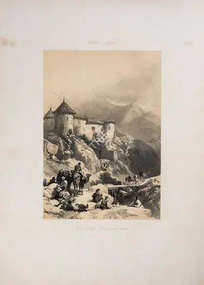 J.D. Hardinge (Lithographer), Hill fort of Gulab Sing, 1847, Lithograph