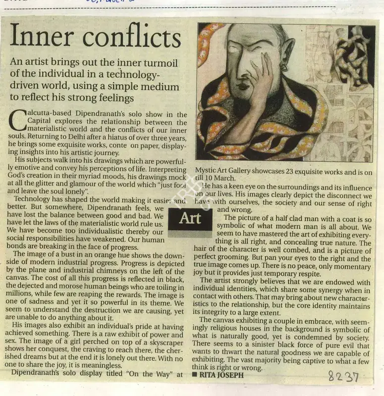 Rita Joseph (Reporter), Inner Conflicts, 2009, Newspaper Clipping
