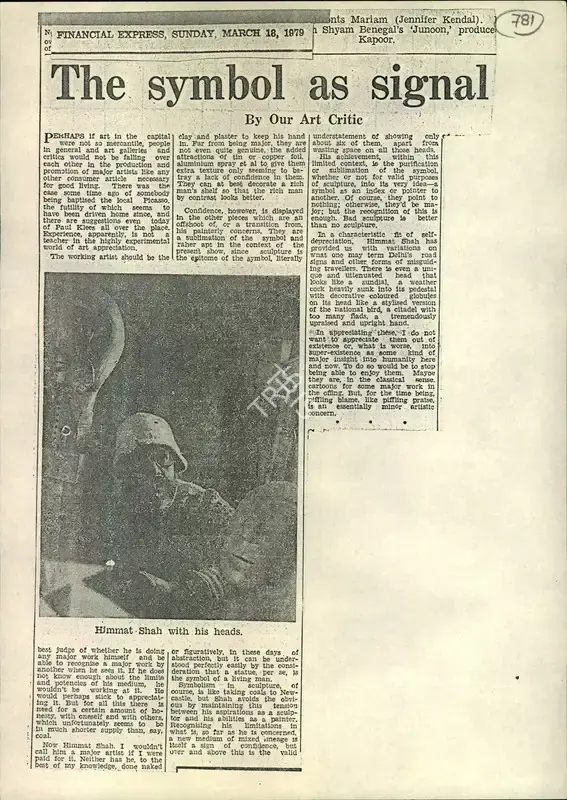 The Symbol as Signal, 1979, Newspaper Clipping