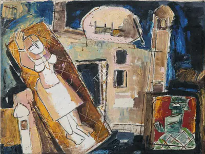 M.F. Husain (Artist), Untitled, 1955, Painting