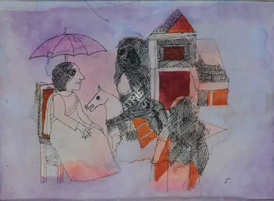 Badri Narayan (Artist), A Vision, 2003, Painting