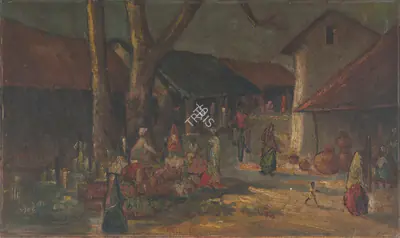 N.S. Bendre (Artist), Bazar, 1942, Painting