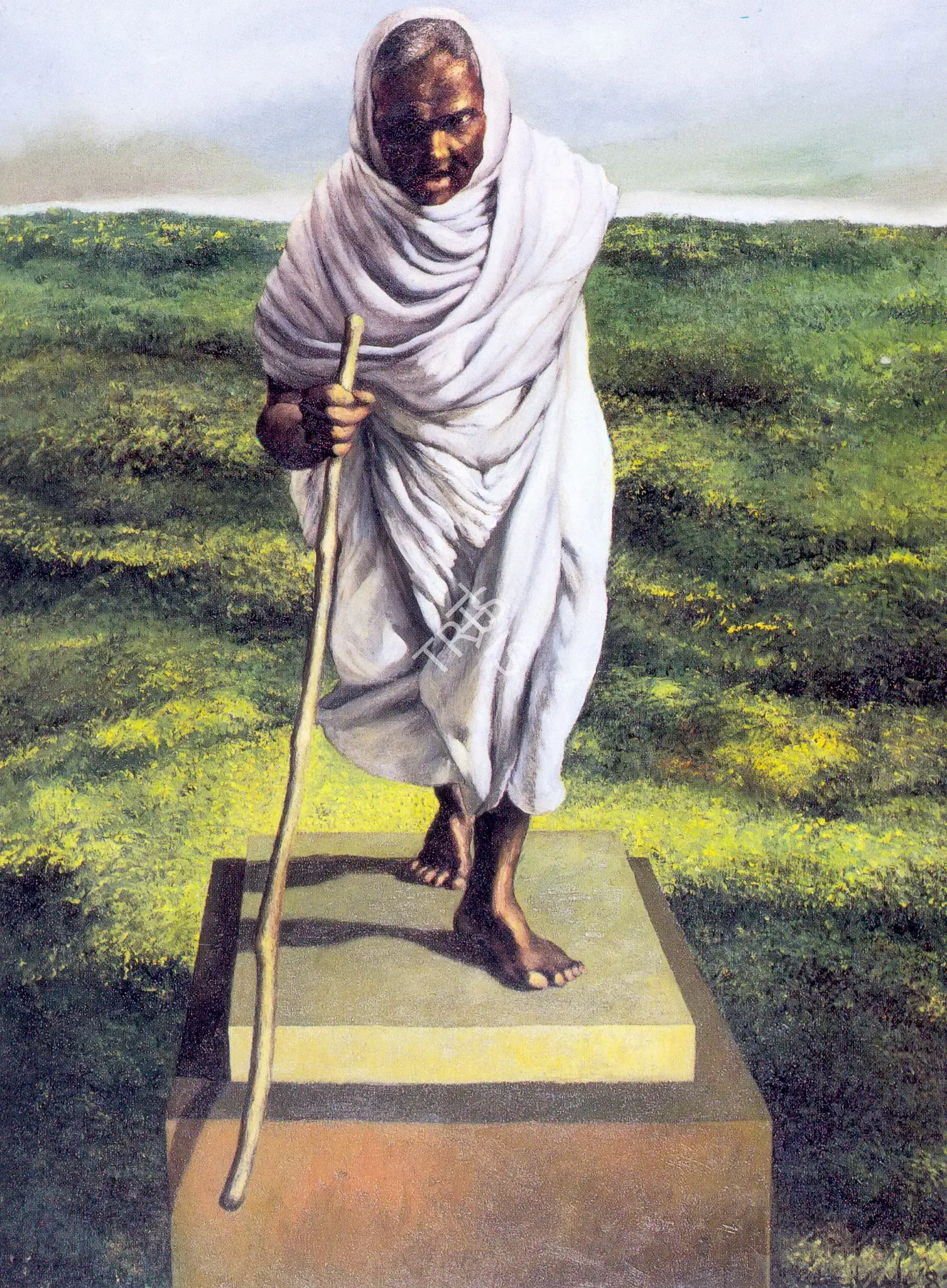 Bikash Bhattacharjee (Artist), Homage to Satnu's Grandmother, 1982, Painting