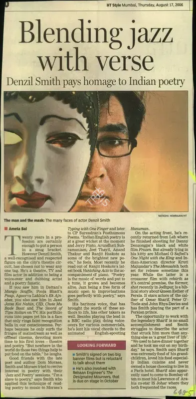 Ameta Bal (Reporter), Blending Jazz with verse, 2006, Newspaper Clipping