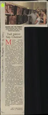 N. Ravi Kumar (Reporter), Tail Piece: Say Cheese, 2003, Newspaper Clipping