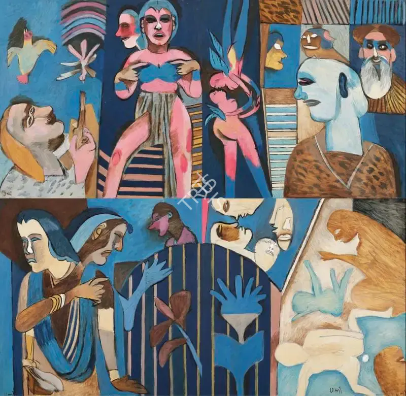 Subramanyan, K.G. (Artist). The Bombay Altarpiece, 1991 | Painting, Sa.Onl/25.06.20, 2020 · Saffronart