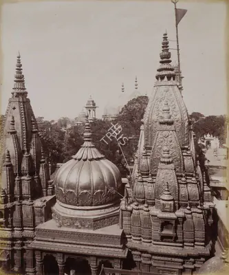 Samuel Bourne (Photographer), The Golden Temple, Benares, 1865, Antiquarian Photograph