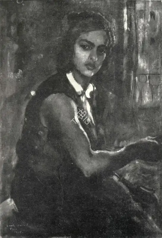 Amrita Sher-Gil (Artist), Self Portrait in Green, 1932, Painting