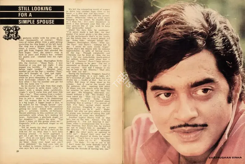 N. Bharathi (Interviewer), Still Looking for a Simple Spouse, 1973, Conversation