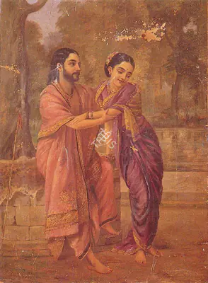 Raja Ravi Varma (Artist), Arjun and Subhadra, 1895, Painting