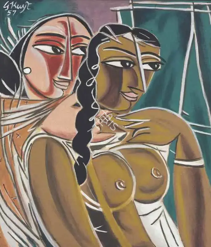 George Keyt (Artist), Untitled (Two Women), 1957, Painting