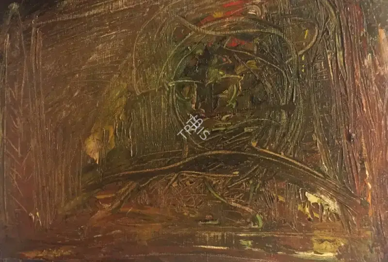 Sailoz Mookherjea (Artist), Untitled (Portrait), 1950, Painting