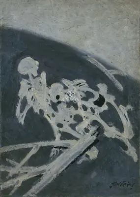 Baij, Ramkinkar (Artist). Skeleton Form, n.d. | Painting, AG.Mum/23.08.17, 2017 · Asta Guru
